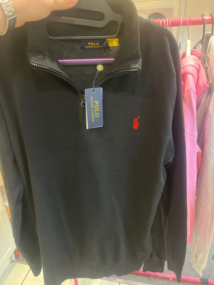 Polo Ralph Lauren Black Quarter-Zip Sweater
