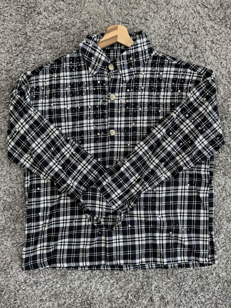 Camicia diamond, cropped oversize 