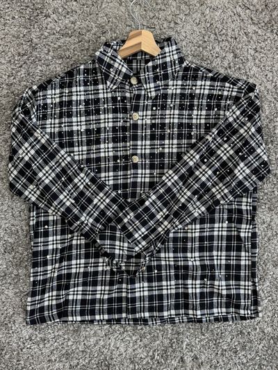 Camicia diamond, cropped oversize