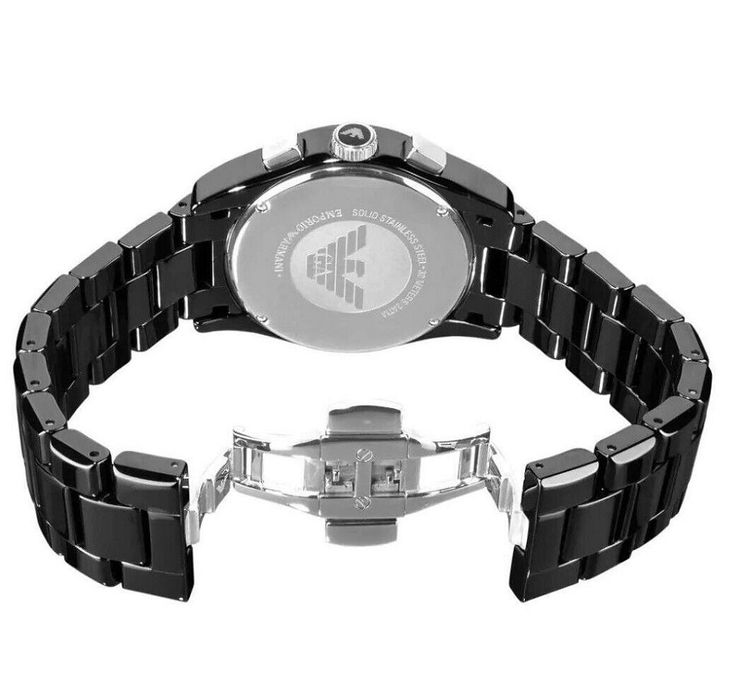 Emporio Armani AR1455 Womens Watch Ceramic Black Dial image 6