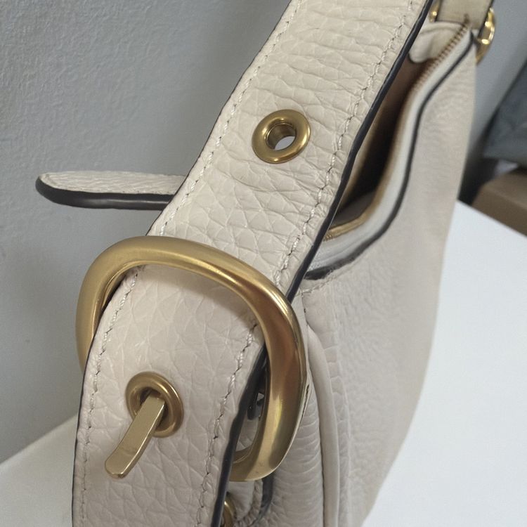 Coach Chalk White LUNA Pebble Leather Shoulder Bag BNWT 90s Style image 3