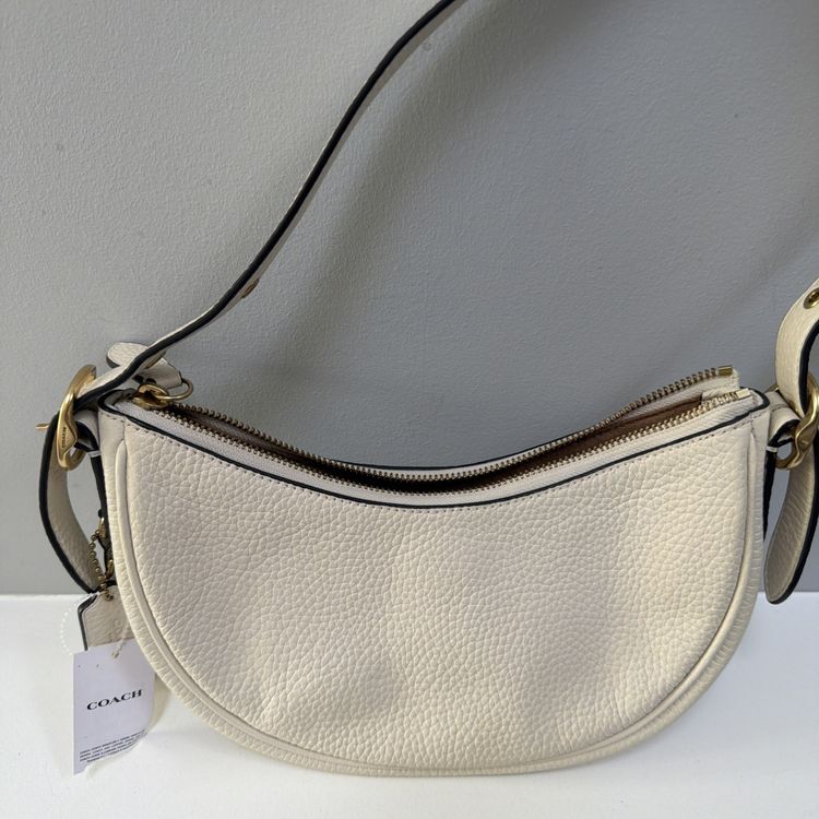 Coach Chalk White LUNA Pebble Leather Shoulder Bag BNWT 90s Style image 1