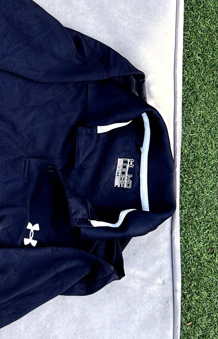 Under Armour Men's Navy Loose HeatGear Long Sleeve Top Large obraz 2