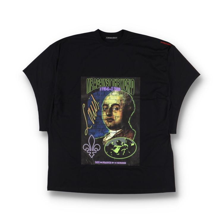 Y/Project Black King Louis Convertible Logo Supersized T-Shirt image 1