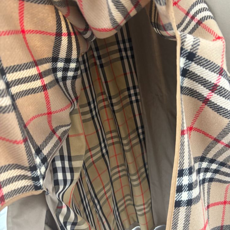 Burberry Vintage Cream Nova Check Lined Mac Trench Coat With Wool Liner image 8
