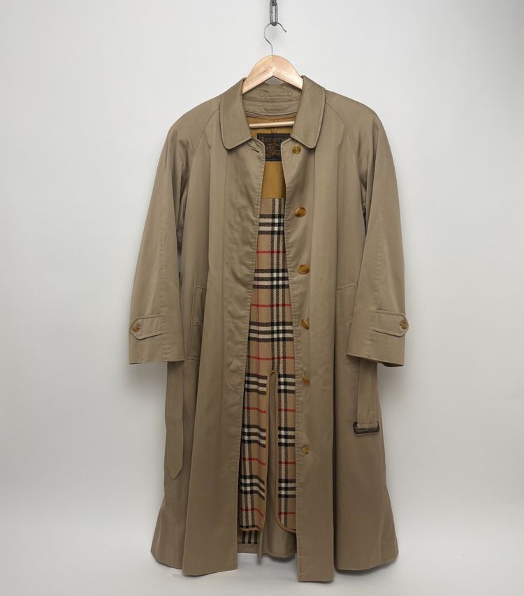 Burberry Vintage Cream Nova Check Lined Mac Trench Coat With Wool Liner image 5