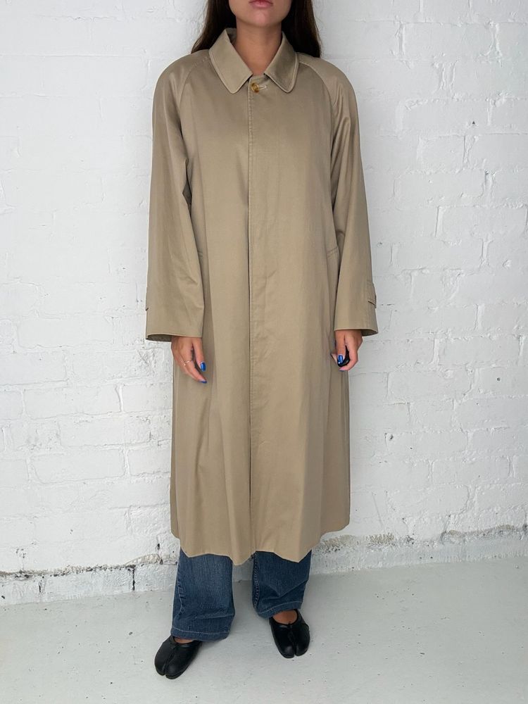 Burberry Vintage Cream Nova Check Lined Mac Trench Coat With Wool Liner image 2