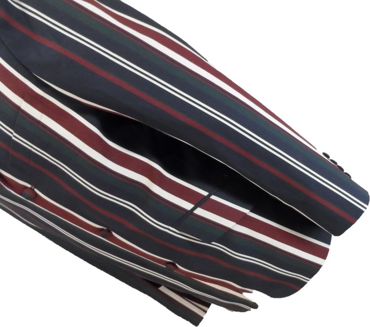 Mens Classic Retro Navy Blue Striped Boating Blazer Jacket 4