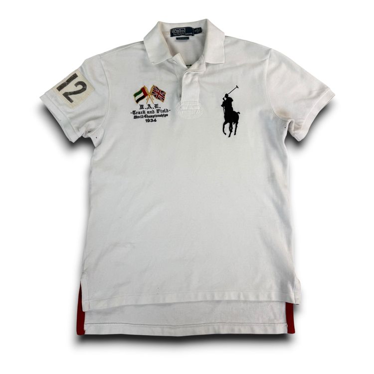 Ralph Lauren 2000's big pony UAE embroidered polo shirt (S)