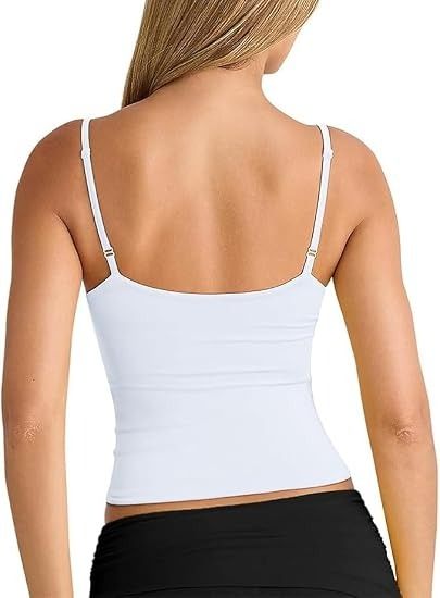 White Camisole Tank Top obraz 4