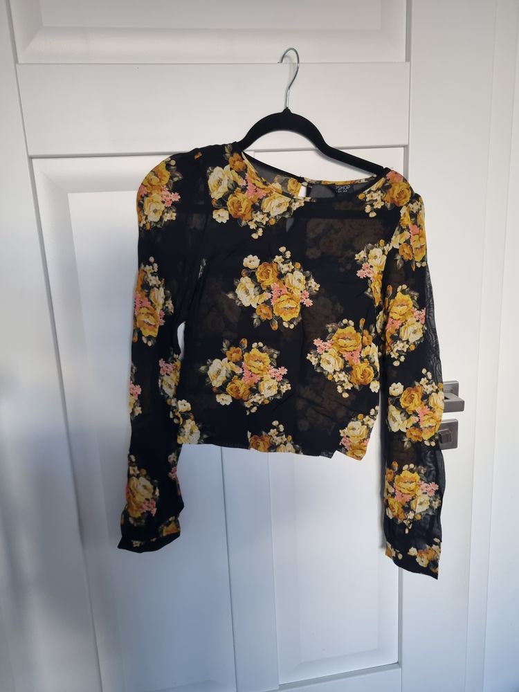 Black Floral Long Sleeve Blouse
