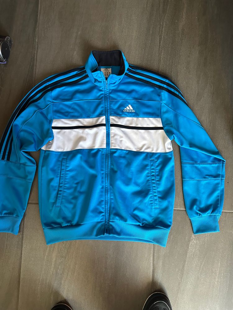 Adidas Blue And White Track Jacket