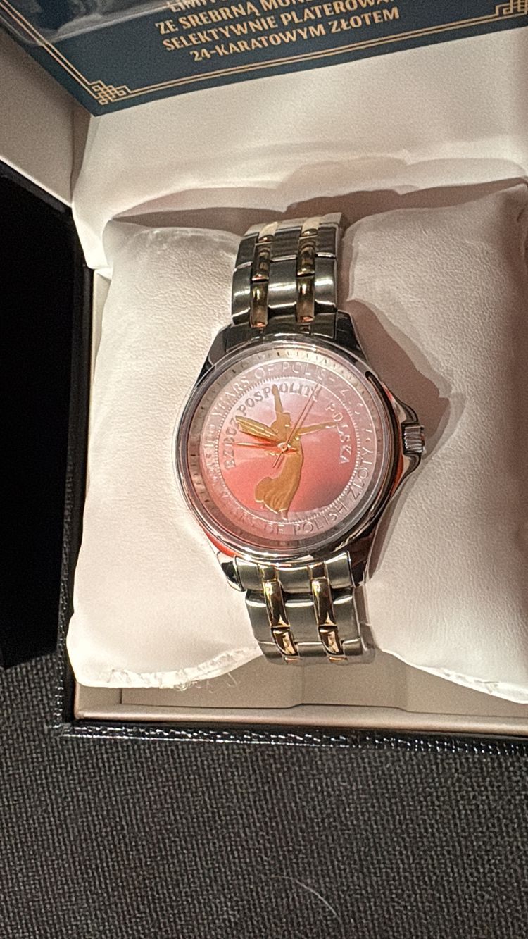 Other Silver And Gold Tone Wristwatch With Pink Dial And Black Leather Strap Wristwatch product image