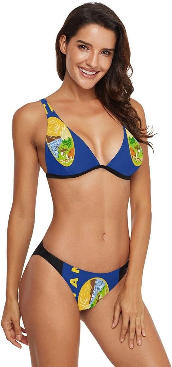 Blue And Black Bikini Set image 1