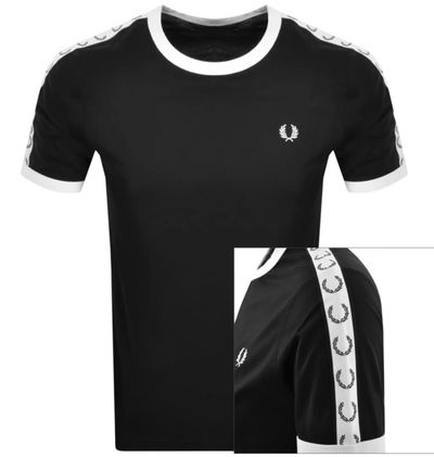 Fred Perry Taped Ringer T shirt - Black