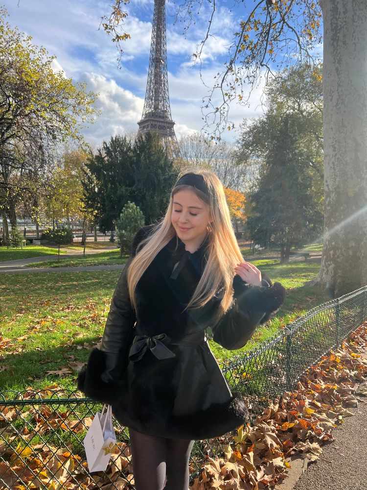 Faux leather tie up fur lined coat 