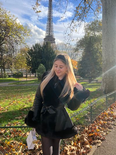 Faux leather tie up fur lined coat