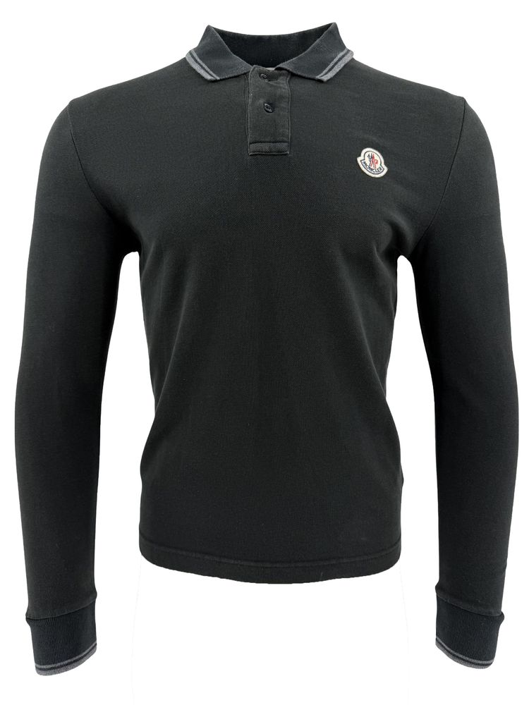 Moncler Long Sleeve Badge Polo - Black (885068400)