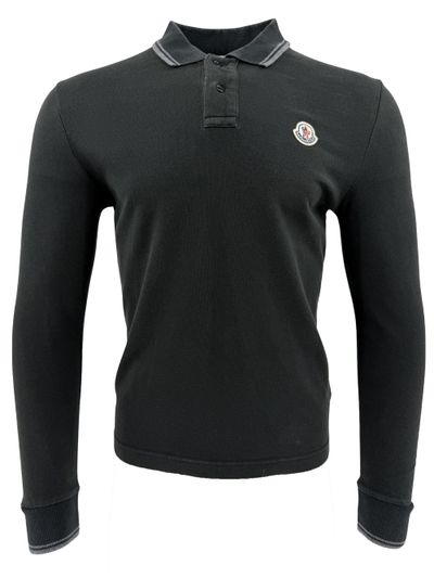 Moncler Long Sleeve Badge Polo - Black (885068400)