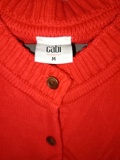 Cabi Red Knit Cardigan Sweater