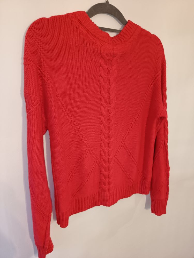 Cabi Red Knit Cardigan Sweater image 3