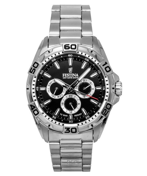 Festina Stainless Steel Multifunction Black Dial Quartz F20623-4 100M Men's Watch image 1