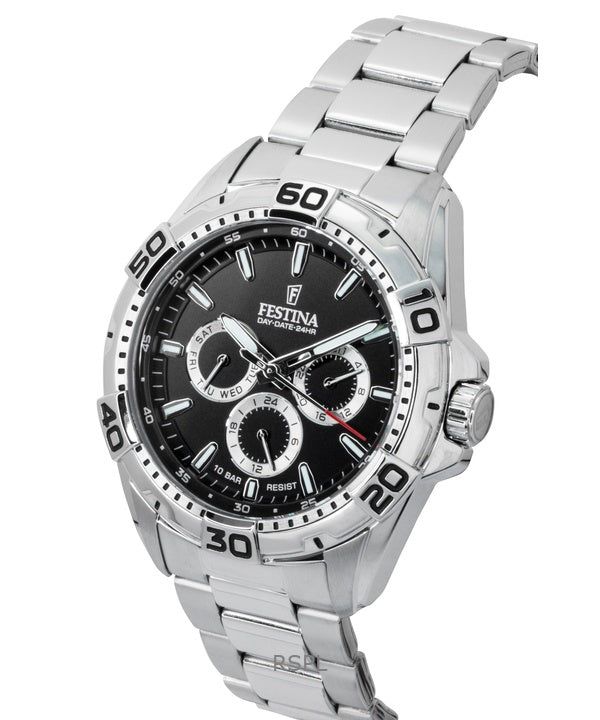 Festina Stainless Steel Multifunction Black Dial Quartz F20623-4 100M Men's Watch image 2