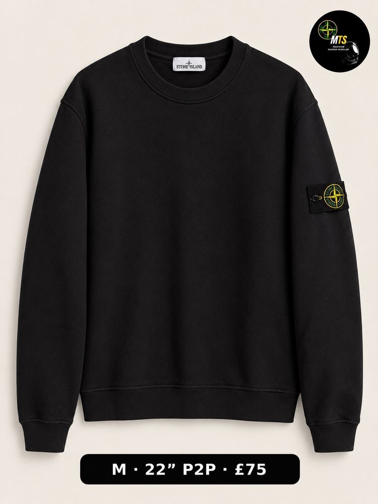 2454 Stone Island Black Sweatshirt 22” p2p image 1