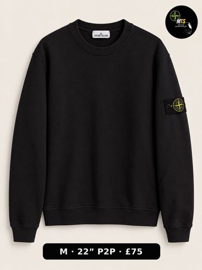 2454 Stone Island Black Sweatshirt 22” p2p