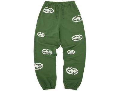 Corteiz x Denim Tears Island Wreath Sweatpant Green