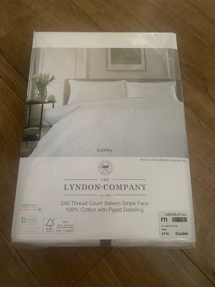The Lyndon Company 240 Thread Count Sateen Stripe Face Cotton Bedding Set
