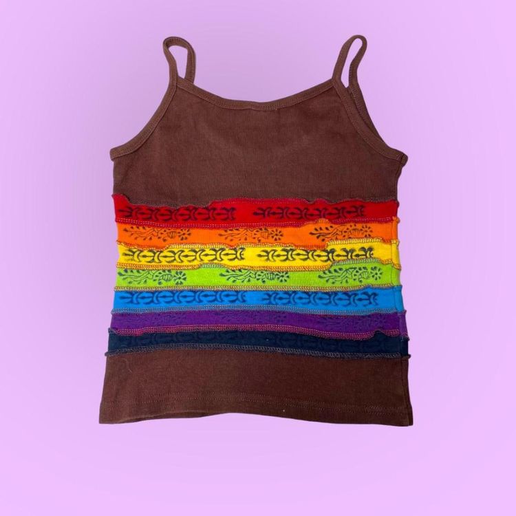 90s 00s hippie rainbow vest top  imagen 2
