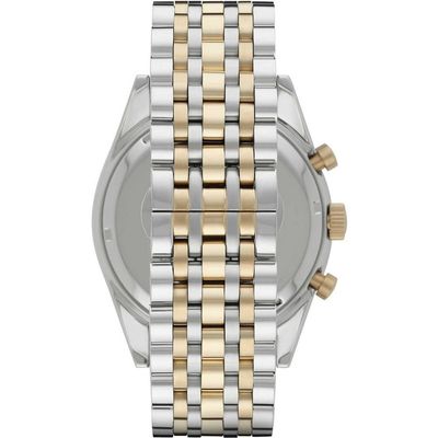 Emporio Armani Men's Watch Stainless Steel Silver & Gold Tone Strap With Navy Blue Dial AR6088 Tazio 7