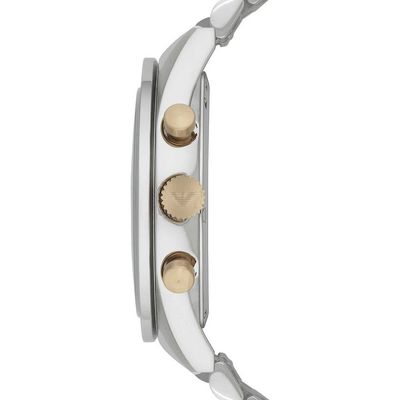 Emporio Armani Men's Watch Stainless Steel Silver & Gold Tone Strap With Navy Blue Dial AR6088 Tazio 3