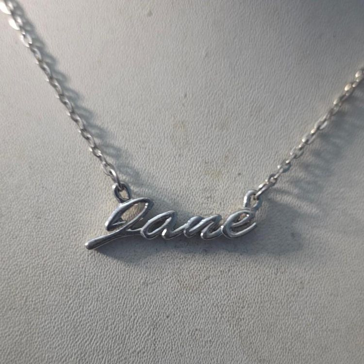 Silver Name Necklace With 'Jane' Pendant obraz 7