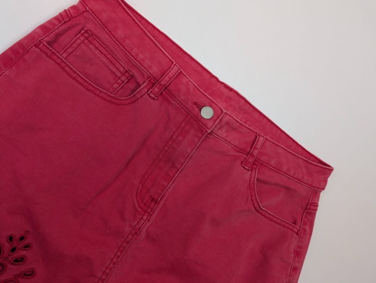 mini spódniczka jeans haft różowa Y2K, bawełna, Next, L/40 obraz 3