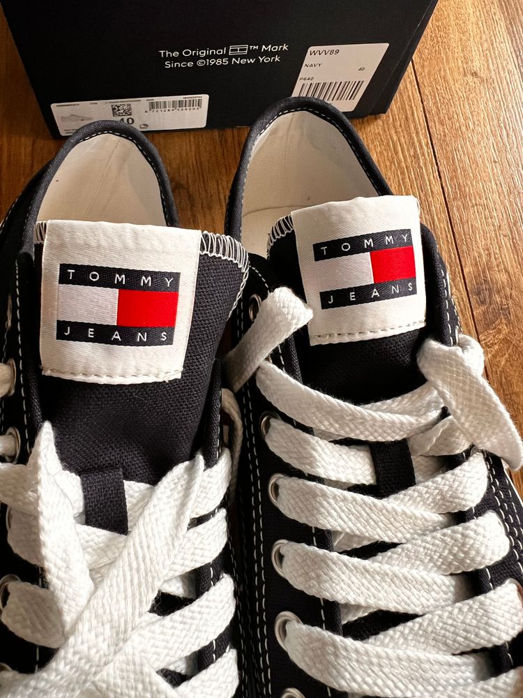Tommy Jeans Navy Canvas Sneakers image 6