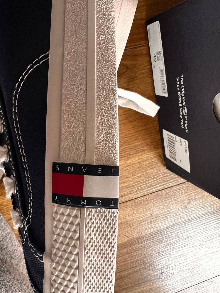Tommy Jeans Navy Canvas Sneakers image 7