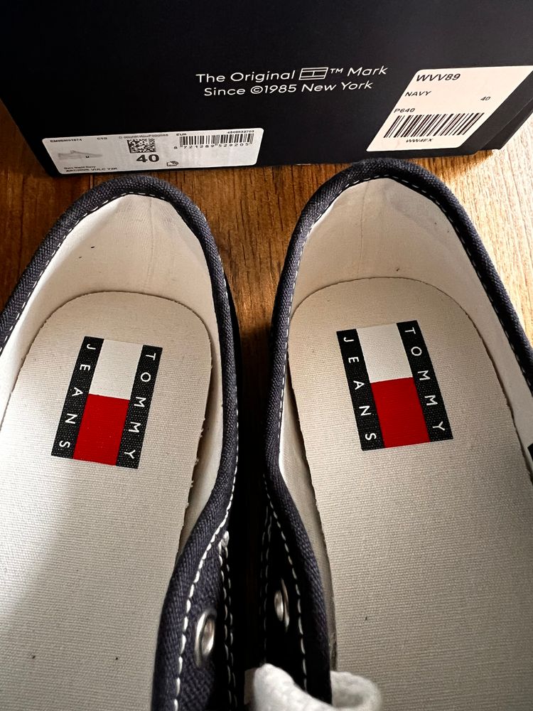 Tommy Jeans Navy Canvas Sneakers image 4