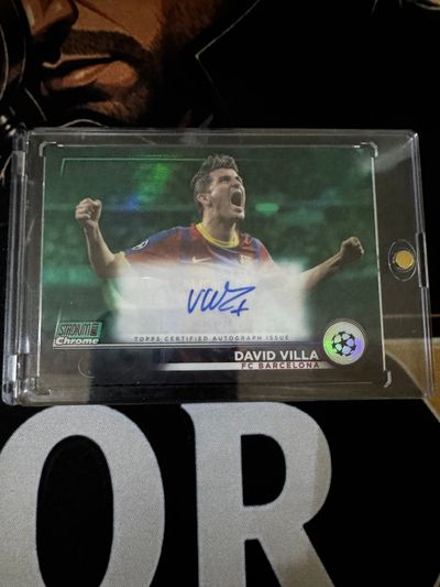David Villa Fc Barcelona Signed Trading Card