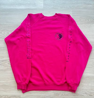 Pink Sweatshirt With Surfing Graphics