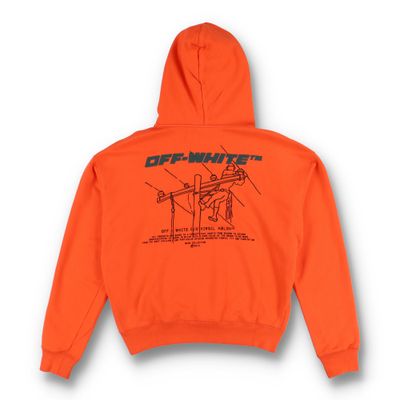 Off-White Orange Trellis Worker Logo Oversized Hoodie