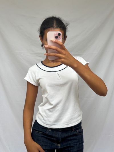 white short sleeve top