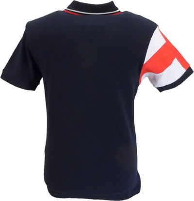 Trojan Mens Navy George Flag Twin Tipped Polo Shirt 2