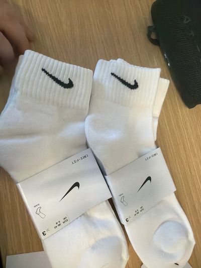 3pairs Nike White Socks mid length size 8-11