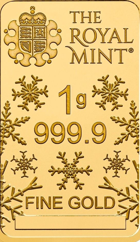 Christmas 1g Gold Bullion Minted Bar Bullion