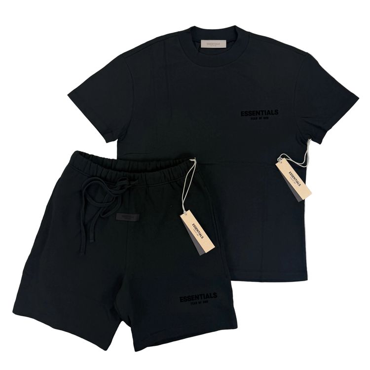 Essentials Men’s Black T-shirt & Short Set image 1