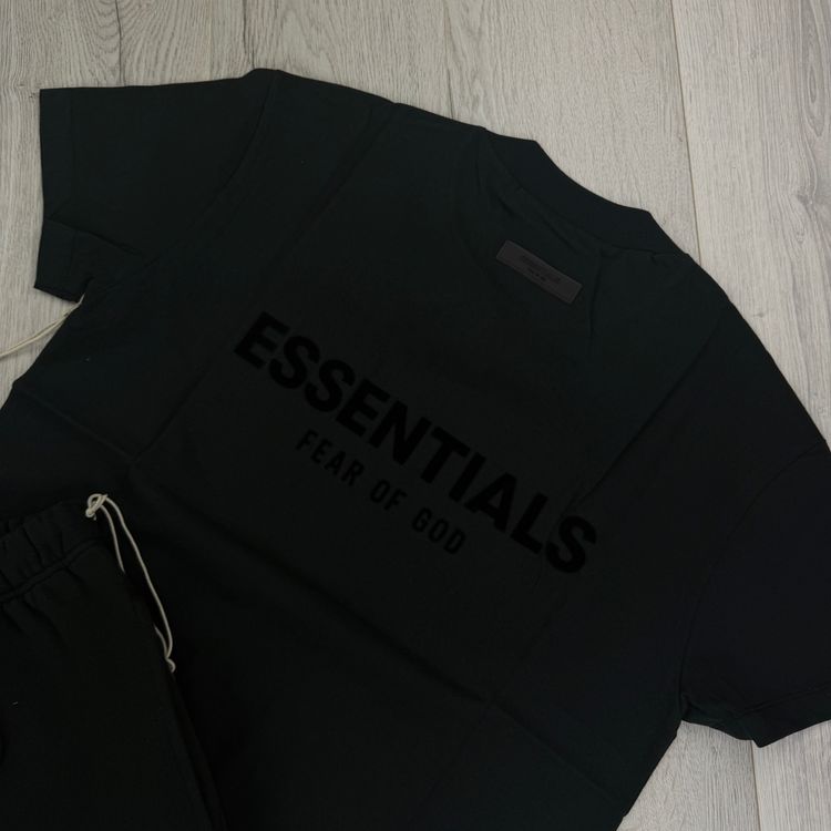 Essentials Men’s Black T-shirt & Short Set image 3