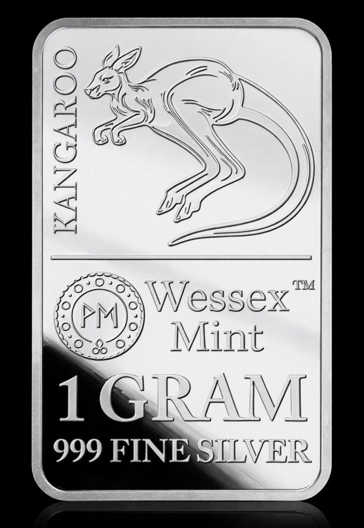 Silver Bar 1gram 999.9 fine silver £5
