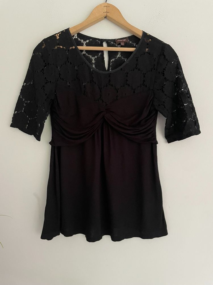 Phase Eight Phase Eight Black Lace Sleeve Top product image